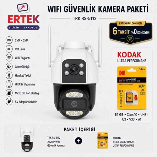 2 Kameralı WİFİ Tam Takım Set (TRK RS-5112 +64GB SD)