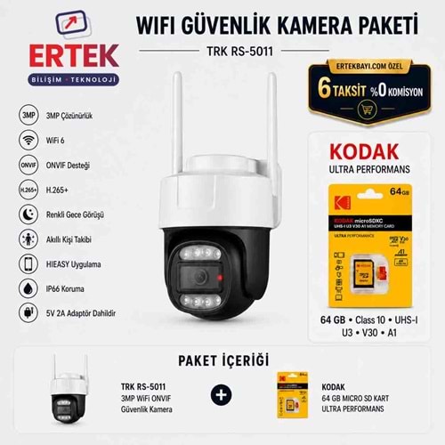1 Kameralı WİFİ Tam Takım Set (TRK RS-5011 +64GB SD)