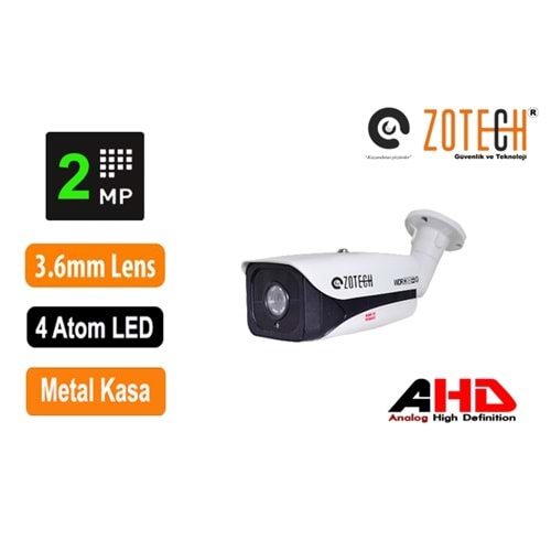 Zotech ZT-D204HD 2MP 4 King Led 3.6mm Ahd Kamera(80mt)(S)