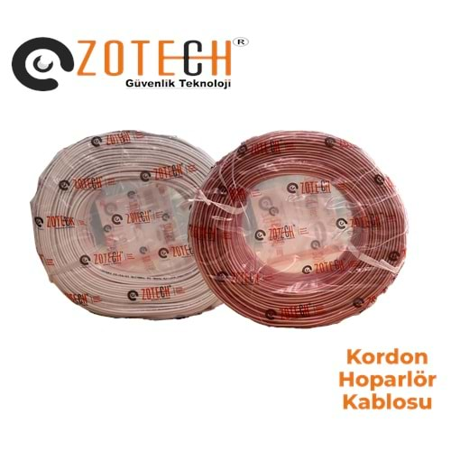 Zotech KB100 2X0,75 Hoparlör Kordon Kablo 100 Metre (Beyaz)