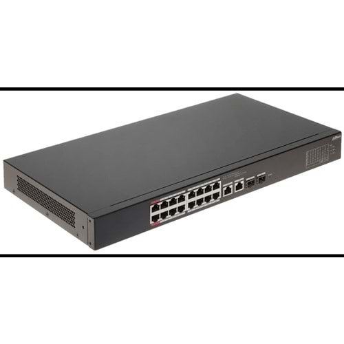 Dahua CS4218-16ET-240, 16Port, Megabit, PoE 240W, 2 Port SFP Gigabit Combo, Cloud Yönetilebilir, Switch