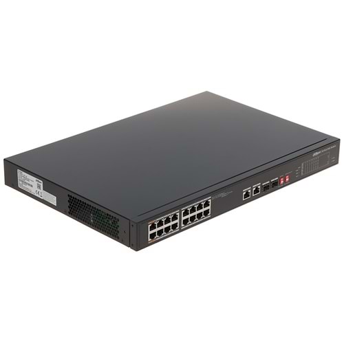 Dahua PFS3218-16ET-135 16 Port Megabit 16 Port PoE 135W +2 Port SFP +2 Port GigaBit Uplink Yönetilemez RackMount PoE Switch