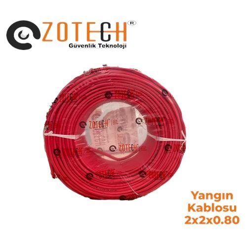Zotech Y22100 2X2 Yangın Kablosu 2x2x0,80+1x0.80 Kırmızı 100Metre