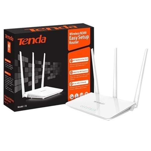 Tenda F3 4 Port 300Mbps 2.4Ghz 3x5dBI 3 Anten Router