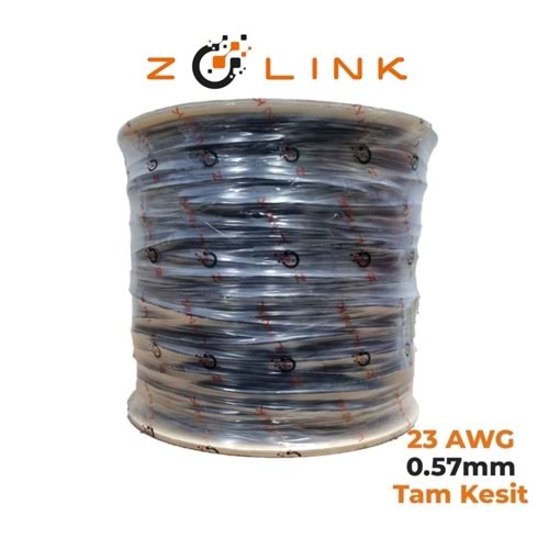 Zotech Zolink 6123500 23Awg (PE)Siyah Dış Ortam Cat6 Kablo 0,57mm U-UTP Kasnak(500Mt)