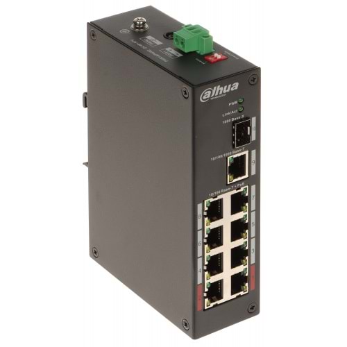 Dahua PFS3110-8ET-96-V2 8FE PoE Port (8xPoE 96W) 1GE Uplink 1GE SFP Yönetilemez PoE Switch
