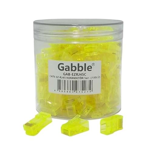 Gabble EZ RJ45 Renkli Konnektör 100lü Sarı