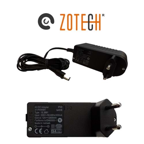 Zotech ZT-AD12V25A 12V 2,5 Amper Dvr/Nvr Adaptör