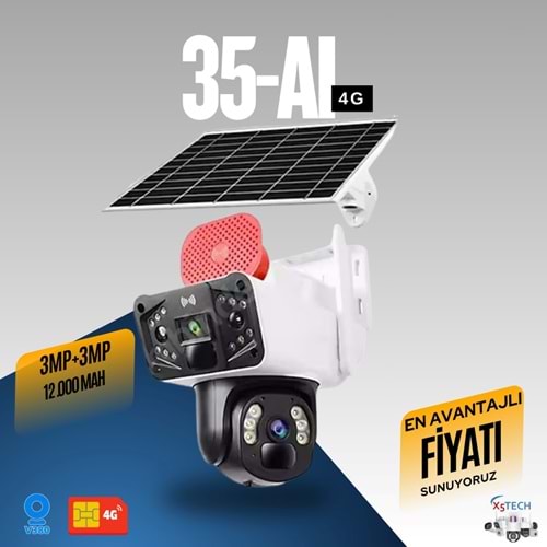 X5 Tech YT-35AI 3Mp+3Mp 4G Solar Kamera V380