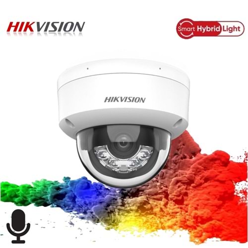 Hikvision DS-2CD1141G2-LIUF 4MP 2.8mm H265+ Smart Hybrid Light Dome PoE IP(Sesli)(30Mt)