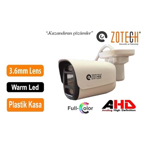 Zotech FC-GBP206HD36 2MP 6 WarmLed 3.6mm Plastik 4in1 Kamera (45Mt)(S)