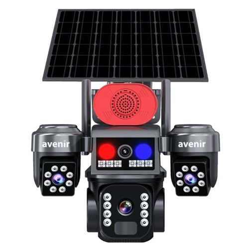Avenir AV-S463 3 Kameralı Sim Kartlı 4G Güneş Enerjili Solar Kamera