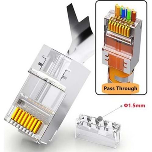 Cat7 CAT6A Ez Yeni Nesil RJ45 Ftp Delikli Metal Jak Konnektör
