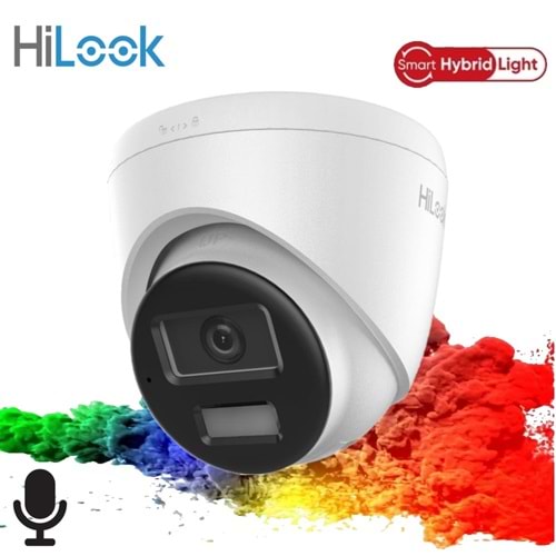 Hilook IPC-T240HA-LUFC, 4Mpix, 2,8mm Lens, H265+, Dual Light, 30Mt Gece Görüşü, Dahili Mikrofon, IP67