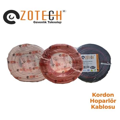 Zotech KBL100 2X0,75 Hoparlör Kordon Kablo 100 Metre (Siyah)