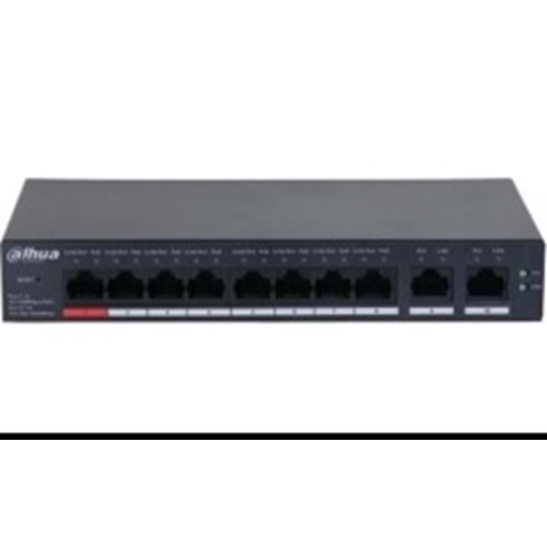 Dahua CS4010-8GT-110, 8 Port, Gigabit, PoE 110W, 2 Port Uplink, Cloud Yönetilebilir, Switch