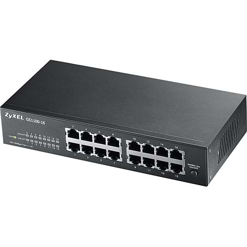 Zyxel GS1100-16 v3 16 Port 10/100/1000 Gigabit Switch Yönetilemez Rackmound