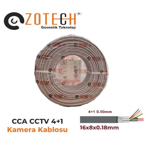 Zotech 4005100 4+1 0,50mm CCA CCTV Kablo 100Metre