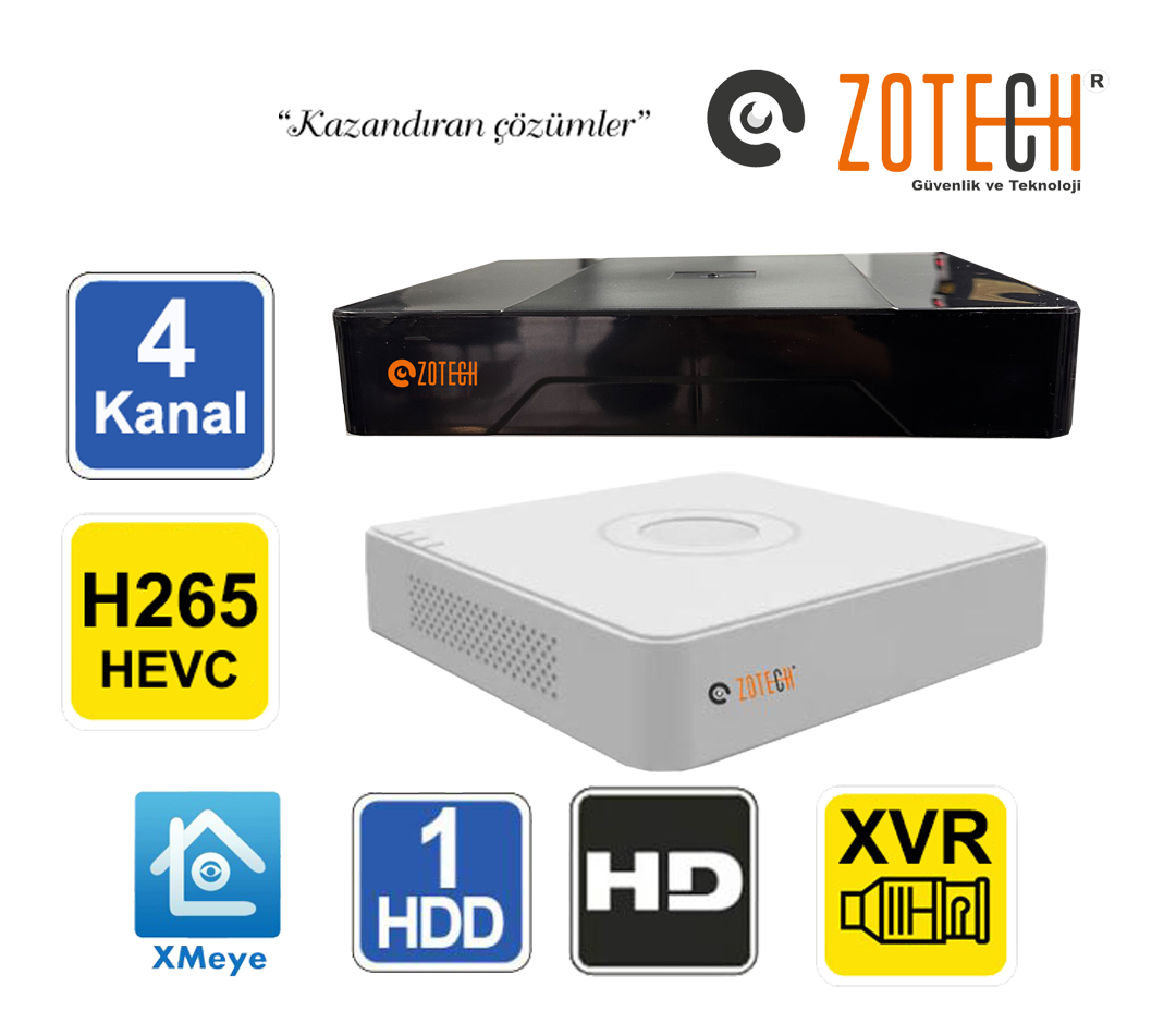 Zotech ZT-P04XVR 4Kanal 5MP 5in1 Dvr Kayıt Cihazı (Xmeye Pro)
