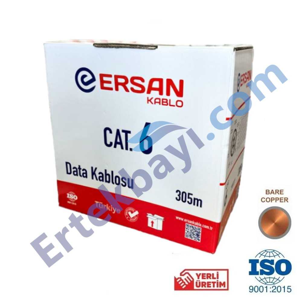 Ersan Cat6 4x4x23AWG 0,57mm CU U/UTP Full Bakır Network Kablosu(305Mt)