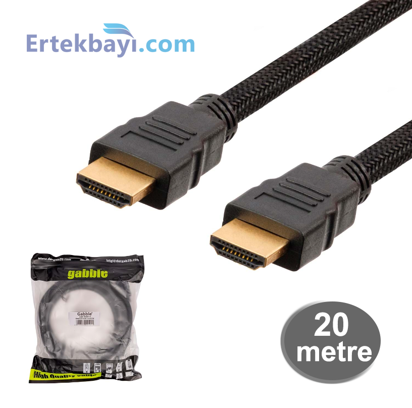 Gabble Gab-H1420 20Metre Black Hdmi 1.4V Cable Nlyon
