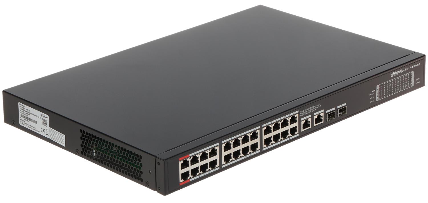 Dahua PFS3228-24GT-360 24 Port GigaBit 24 Port PoE 360W +2 Port SFP +2 Port GigaBit Uplink