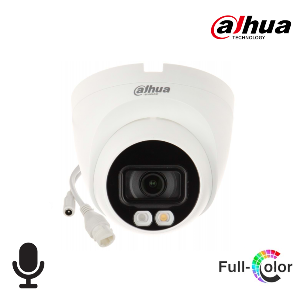 Dahua IPC-HDW2449T-S-IL 4MP Full Color 2.8mm H265+ 30Mt PoE Dome IP Kamera(Sesli)