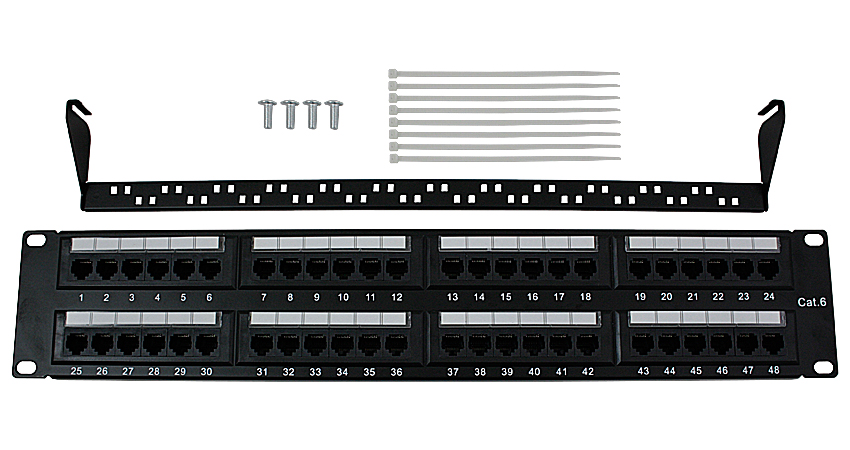 OJC 48 Port Dolu Cat6 UTP 2U Patch Panel
