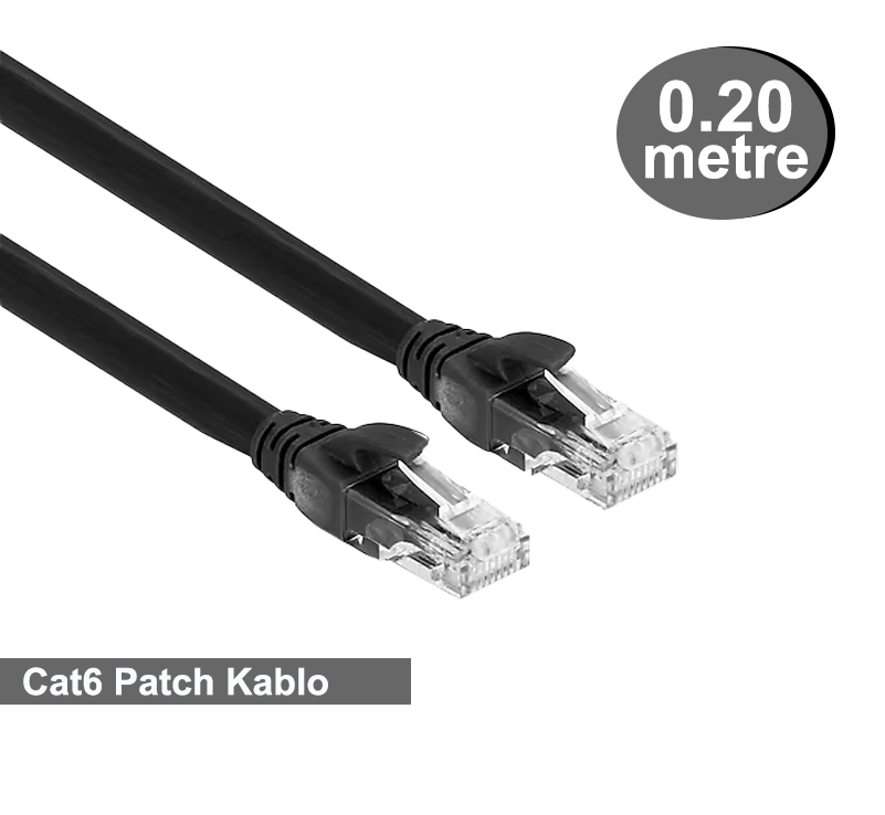 OJC RJ45-R J45 E/U CAT6 UTPP Patch Cord LSZH Black 0.20Mt.