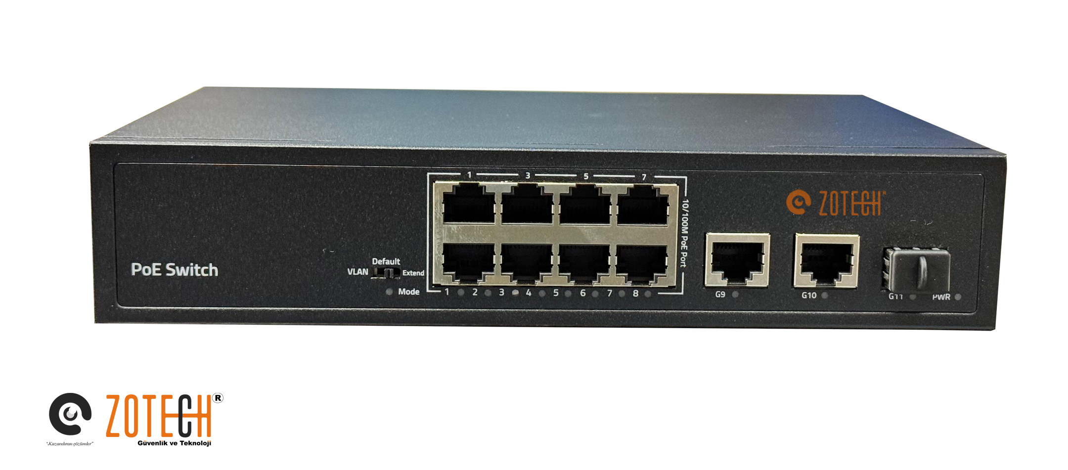 Zotech ZT-SW-8P2UGB1SF (8+2+1) 8P MB PoE 2P GB Uplink 1P SFP PoE Switch(110w)