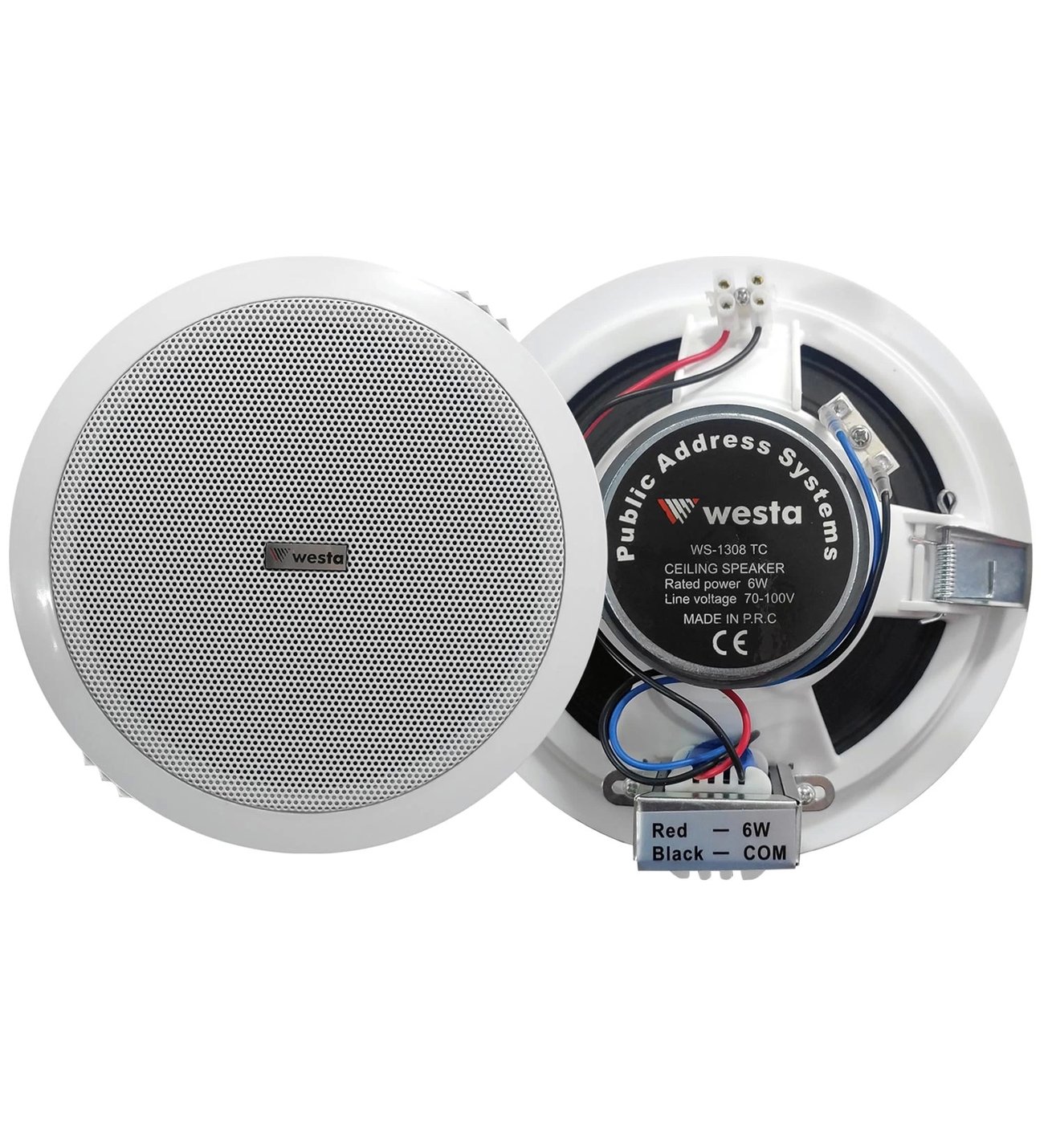 Westa WS-1308TC 16cm Alçıpan Hoparlör 5/10 Watt Trafolu Hoparlör-Beyaz