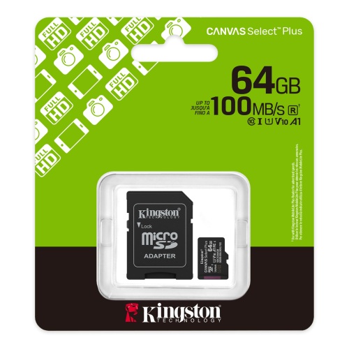 Kingston 64GB Canvas MicroSD Card SDCS2/64GB