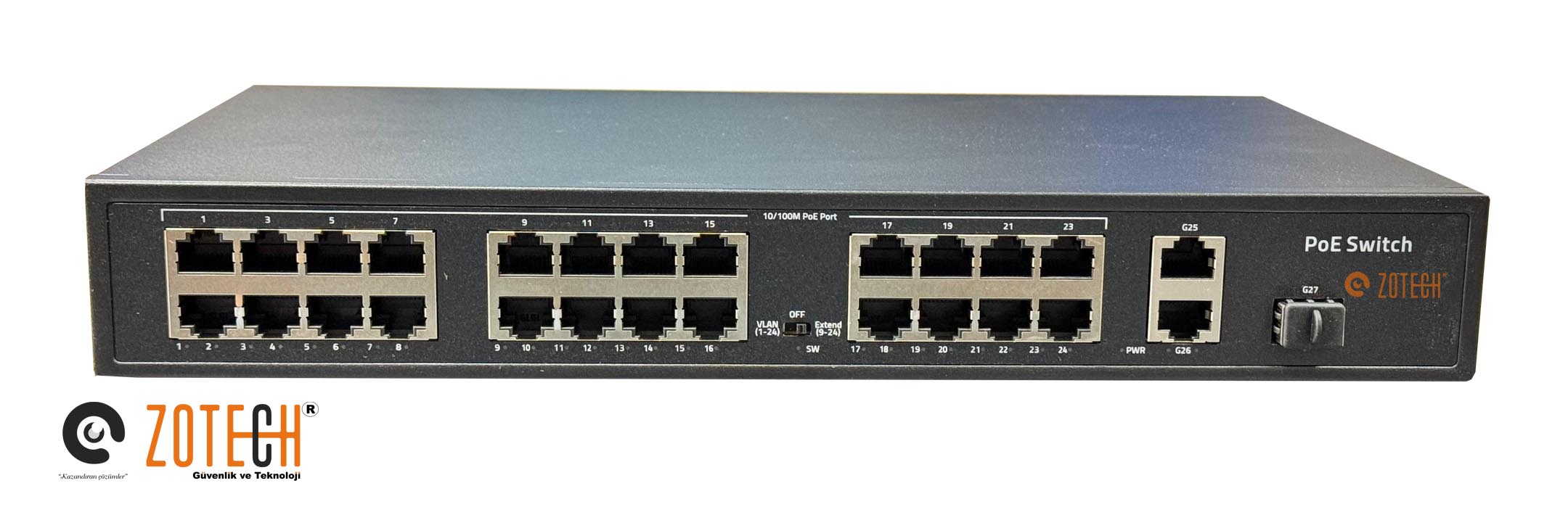 Zotech ZT-SW24P2UG1SF (24+2+1) 24P MB PoE 2P GB Uplink 1P SFP PoE Switch (300w)