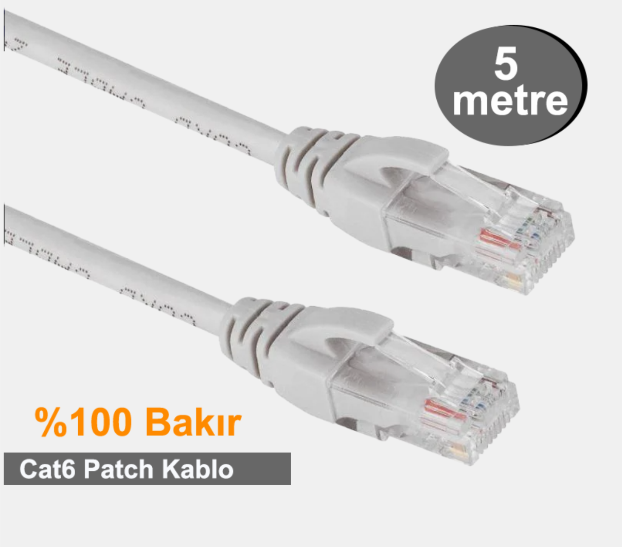 OJC RJ45-R J45 E/U CAT6 UTPP Patch Cord LSZH White 5Mt. (Bakır)