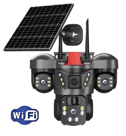 X5 Tech RX-66WS Wifi Solar Smart 3+3+3mp Pt Kamera