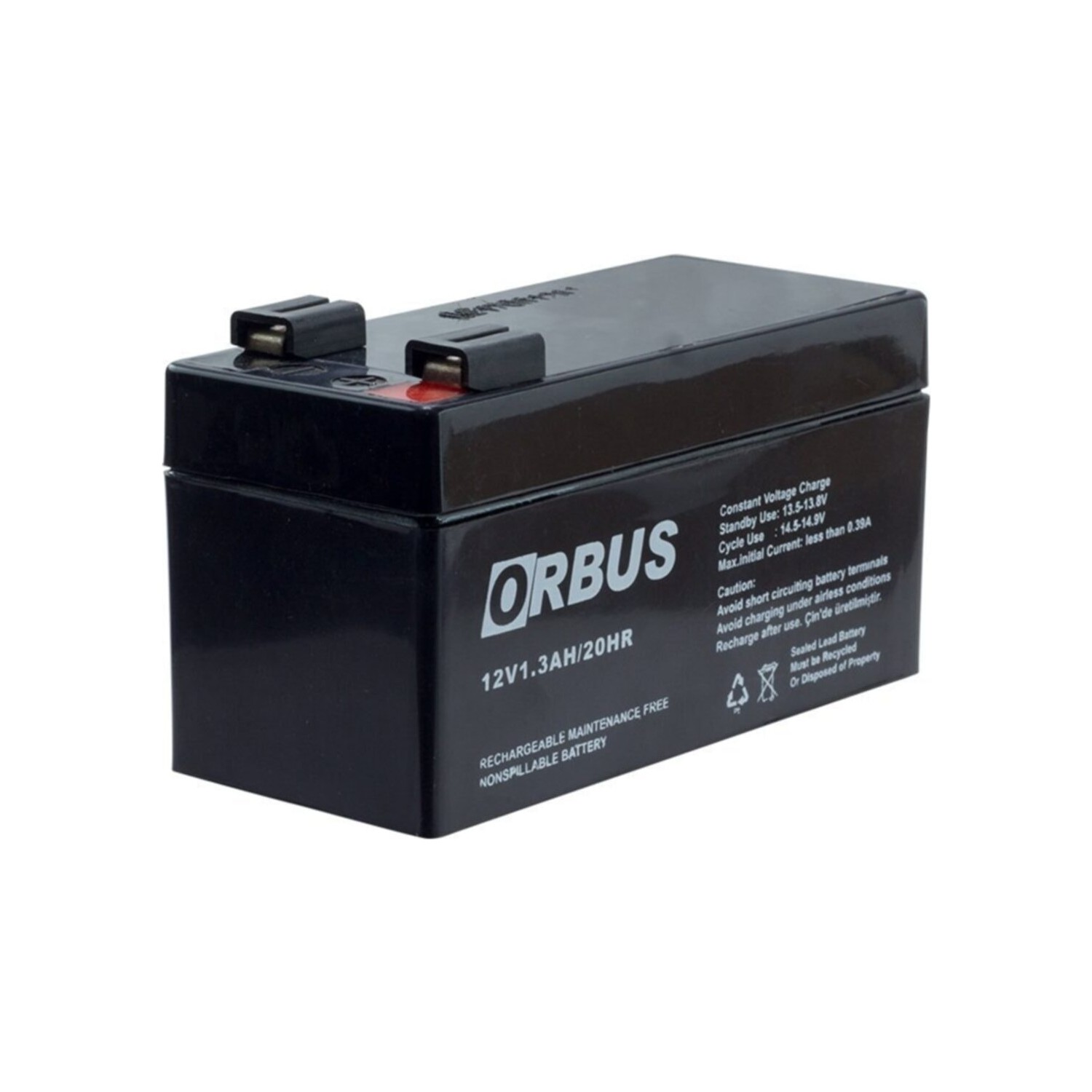 Orbus 12V 1.3A Bakımsız Tip Kuru Akü Siren Aküsü