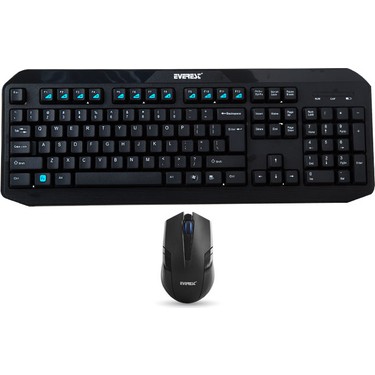 Everest KM-8000 Siyah Kablosuz Q Multimedia Klavye + Mouse Set