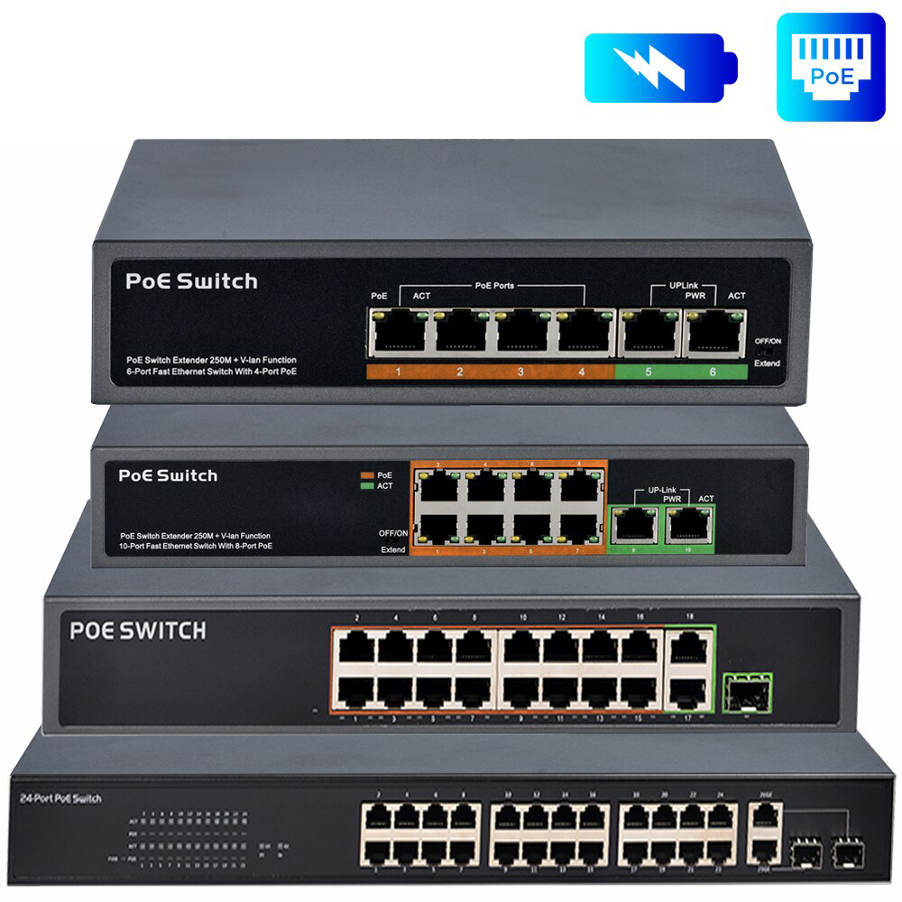 Zotech ZT-SW24P2UG2SF 24+2+2 PoE Switch 2P GB Uplink 2P SFP 300w(K)
