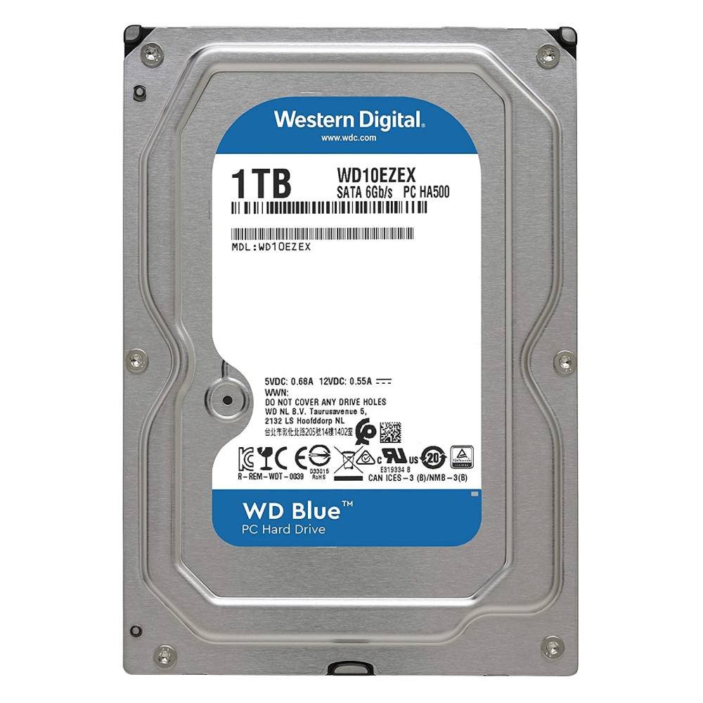 WD Blue 3.5 INC 1TB 7200RPM 64MB Sata3 PC HDD WD10EZEX (Distribütör Garantili)