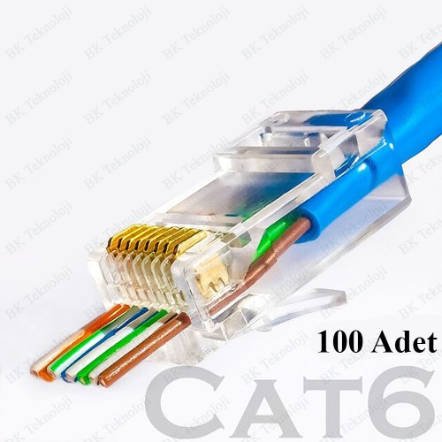 Zotech Ezrj45 Cat6 Ucu Açık Çapraz Giriş Yeni Nesil Konnektör (100 Adet)