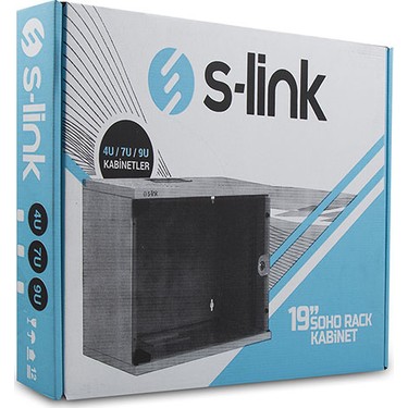 S-link 4U Soho Rack Kabin 19 inc W 530mm D 400mm (Siyah)