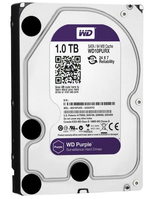 WD Purple 1TB 3,5 Inc WD10PURX Sata 7/24 Güvenlik Disk