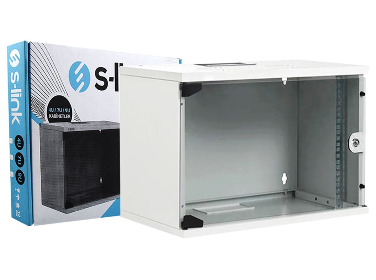 S-link 7U Soho Rack Kabin 19 inc W 530mm D 400mm (Beyaz)
