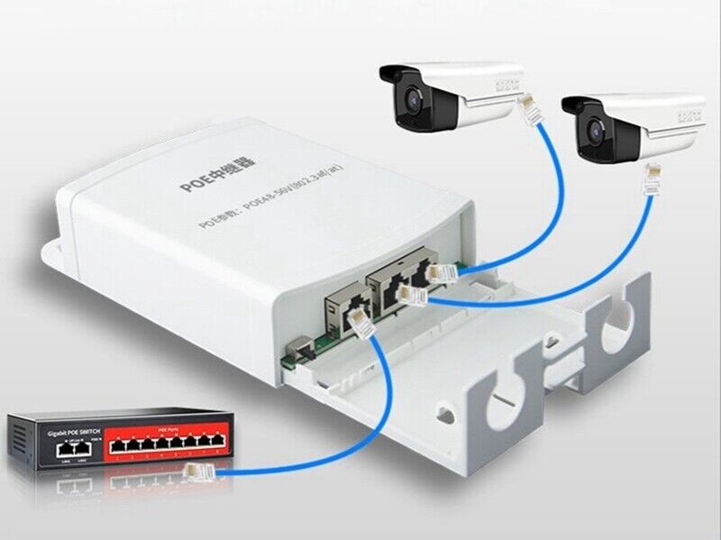 Zotech POE Repeater 1 in 2 Out Port 100Mbps (80Metre)