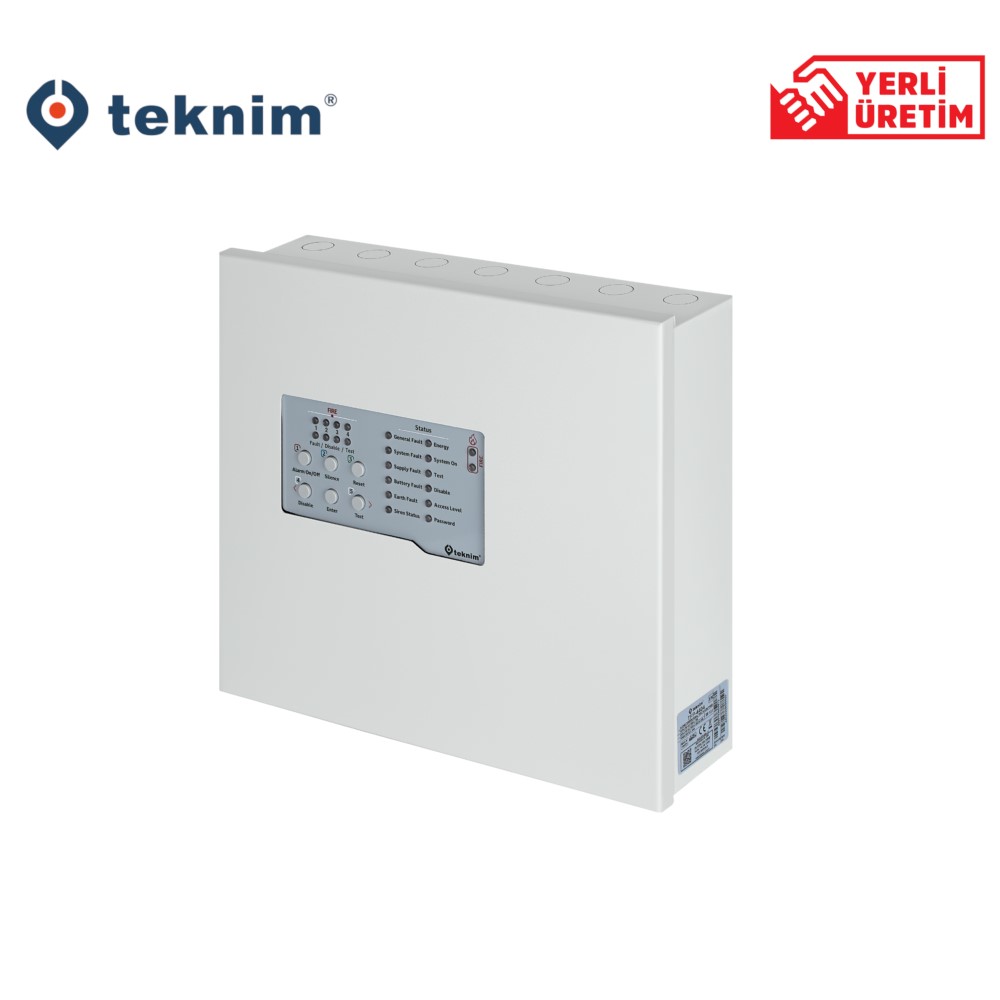 Teknim TFP-4404 4 Bölgeli Konvansiyonel Yangın Alarm Paneli Metal Kasa