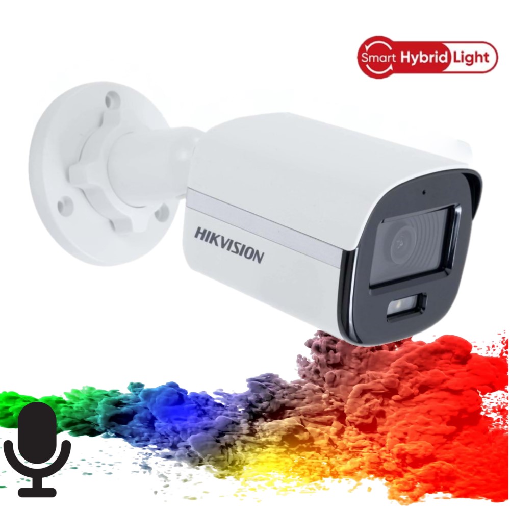 Hikvision DS-2CE10DF0T-LPFS 2.8mm 2MP Smart Hybrid Light HD-TVI Bullet(Sesli)