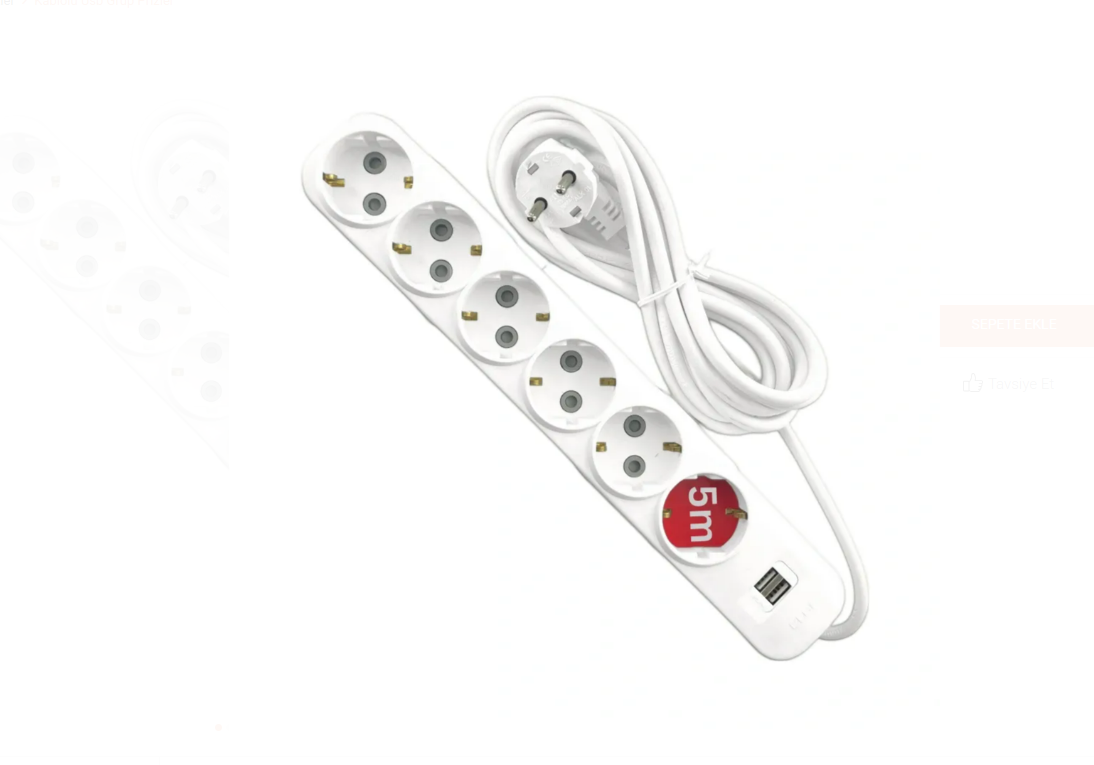 Elbi 6'lü Usb'li Grup Priz (5m Kablolu)
