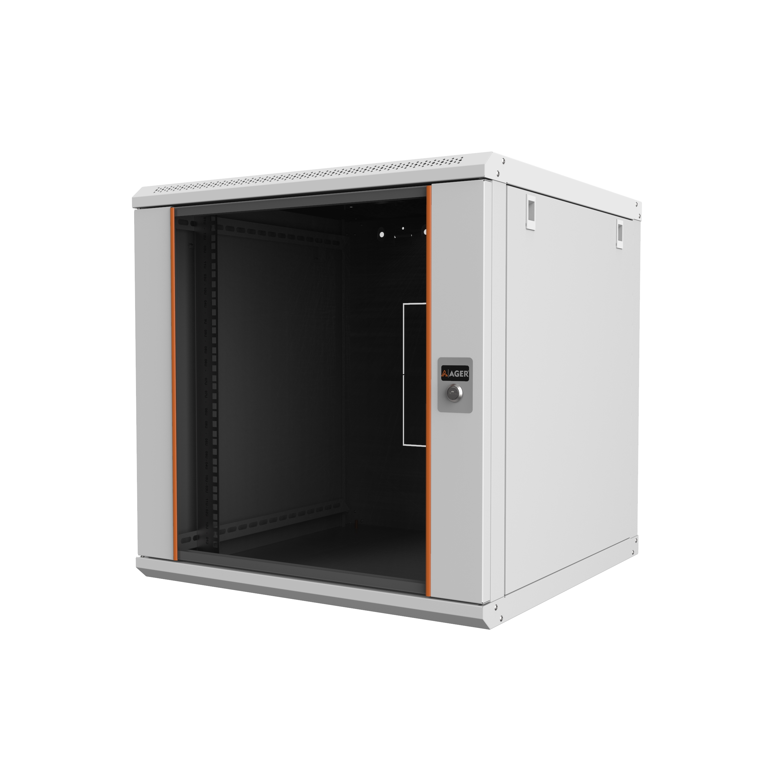 Ager 7U 600X600 Demonte Agena Flat Serisi Duvar Tipi Kabinet (Ön Çıtalı Cam KapakC-B1 Beyaz)