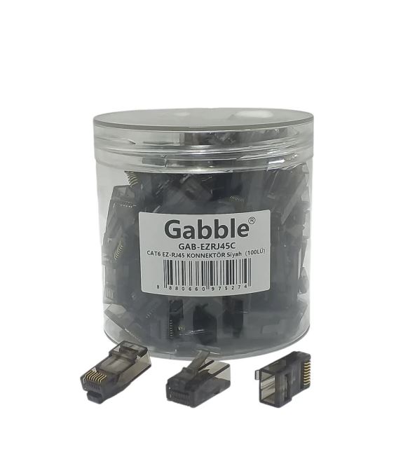 Gabble EZ RJ45 Renkli Konnektör 100lü Siyah