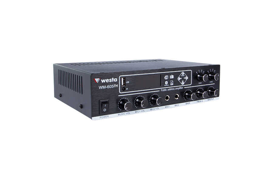 Westa WM-605FM 2 Bölgeli Mixing Amplifier 100Watt/100Volt